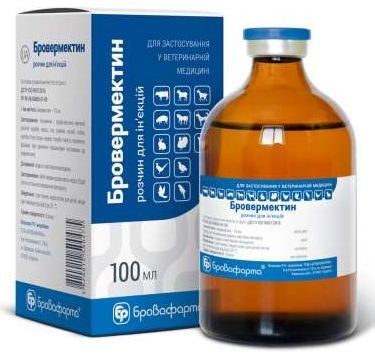Бровермектин (ивермектин) антигельминтный инъекционный препарат, 100 мл 1321 фото