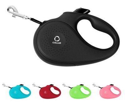 Рулетка-поводок Collar S чёрная, для собак весом до 15 кг, лента 5 м, прошитая светоотражающей нитью (81241) 7944 фото
