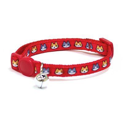 Нашийник для кота CROCI CATMANIA MANGA, зі дзвіночком, нейлон, червоний, 23-35x1 см C5079424 фото
