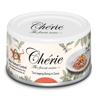 Cherie Hairball Control Tuna & Shrimp тунець і креветки в соусі, вологий корм для контролю грудок шерсті в шлунку котів, 80 гр (CHT17005) 7366 фото