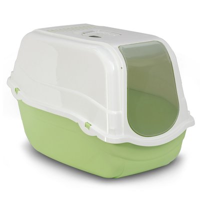 Пластиковий туалет-бокс Ромео Bergamo Romeo Light Green 57*39*41 см з фільтром, для котів, колір світло-зелений 7254 фото