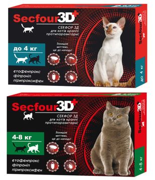 Капли Secfour 3D для кошек
