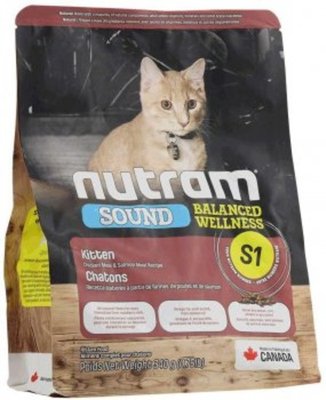 Нутрам Nutram S1 Sound Balanced Wellness Kitten сухой корм холистик с курицей и лососем для котят, 340 гр (S1_(340g) 6369 фото