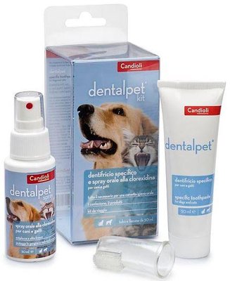 ДенталПет Набір Кандіолі DentalPet Kit Candioli догляд за ротовою порожниною собак і кішок, паста +спрей +щітка-напальчник 4122 фото