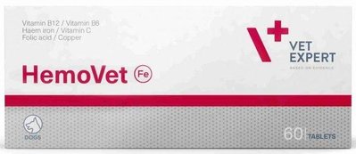 Гемовет Ветєксперт HemoVet Vetexpert для собак і кішок з симптомами анемії, 60 таблеток 631 фото