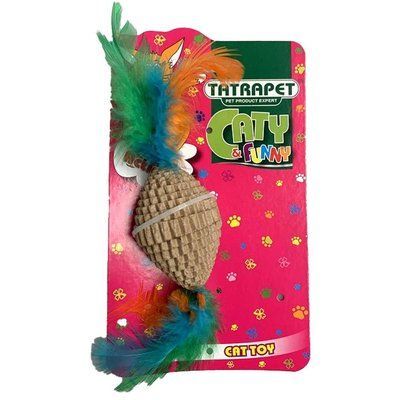 Игрушка для кошек TETRAPET Caty funny, картонная игрушка с перьями, 15*3,8 см. 584,40 фото