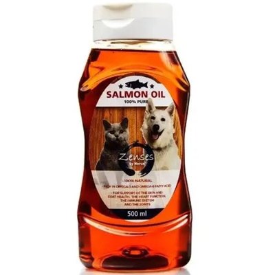 Лососевое масло Nerus Zenses Salmon Oil витаминное, для кошек и собак с проблемами кожи и шерсти, 500 мл (40569) 5644 фото