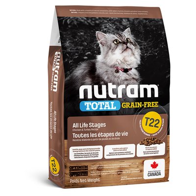 Нутрам Nutram T22 Total GF All Life Stages Сhicken & Turkey сухий корм з куркою та індичкою для котів, 20 кг (T22_(20kg) 6419 фото