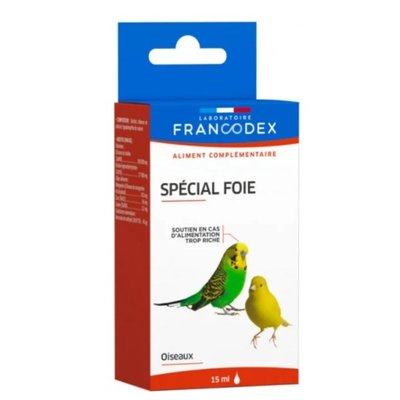 Витаминная добавка Francodex Special Foie для поддержания здоровья печени у птиц, 15 мл 7153 фото