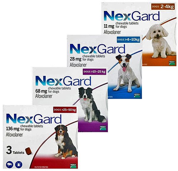 Нексгард Nexgard таблетки від бліх та кліщів для собак вагою від 10 до 25 кг, 3 таблетки 941 фото