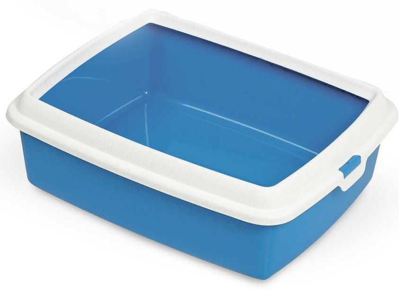 Туалет-лоток Гидра Мини 43*31*12 см Hydra Mini пластиковый с рамкой для кошек, цвет синий 5145 фото