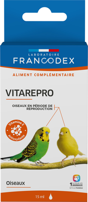 Витаминная добавка Francodex Vitarepro для подготовки клеточных и вольерных птиц к размножению, 15 мл 7154 фото