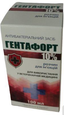 Гентафорт 10 % раствор для инъекций при заболеваниях пищеварительного тракта и органов дыхания, 100 мл 5091 фото
