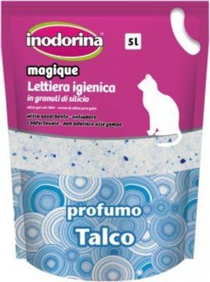 Inodorina Magique Profumo Talco силікагелевий наповнювач для котячого туалету з ароматом тальку, 2,5 кг, 5 л (1200010006) 5698 фото