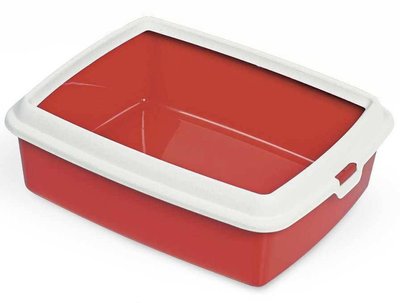 Туалет-лоток Гідра Міні 43*31*12 см Hydra Mini пластиковий з рамкою для кішок, колір червоний 5146 фото