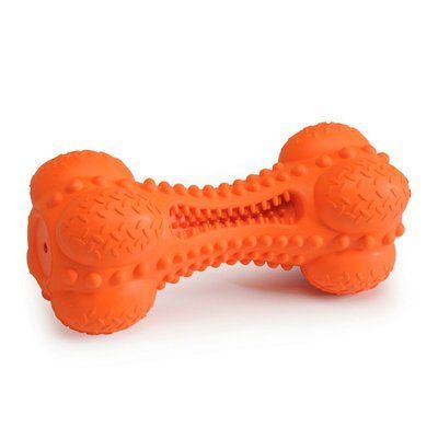 Игрушка для собак CAMON косточка резиновая с пищалкой, 17 см AD0819 фото
