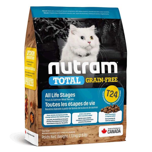Нутрам Nutram T24 Total GF All Life Stages Salmon & Trout сухой корм с лососем и форелью для кошек, 1,13 кг (T24_(1,13kg) 6425 фото