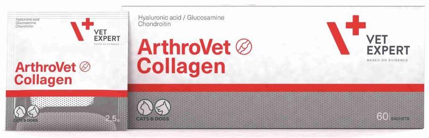 Артровет Колаген Arthrovet Collagen Vetexpert для лікування суглобів у собак і кішок в порошку, 60 пакетиків 626 фото