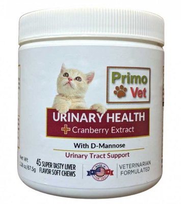 Уринари Хэлт Примо Вет Urinary Health Feline Primo Vet витамины для защиты мочевыводящих путей у кошек, 45 таблеток 5749 фото
