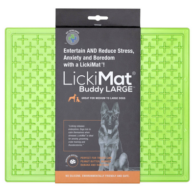 LickiMat Dog Buddy Large Green килимок антистрес для вилизування та повільного годування великих собак, зелений (05253) 7791 фото