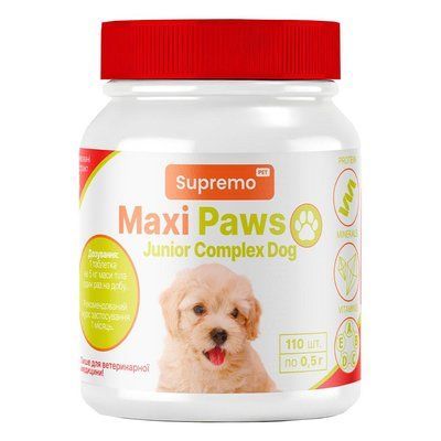 Витамины MAXI PAWS для собак юниоров, 110 табл.*0,5гр НФ-00005753 фото