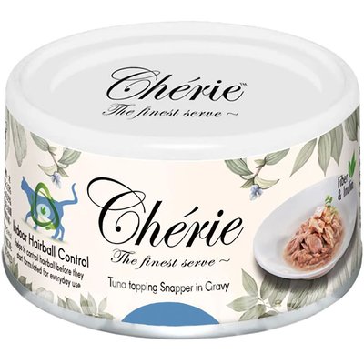 Cherie Hairball Control Tuna & Snapper тунец и луциан в соусе, влажный корм для контроля комков шерсти в желудке кошек, 80 гр (CHT17003) 7370 фото