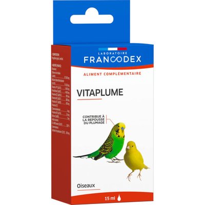 Витаминная добавка Francodex Vitaplume для стимулирования роста перьев у птиц, 15 мл 7155 фото