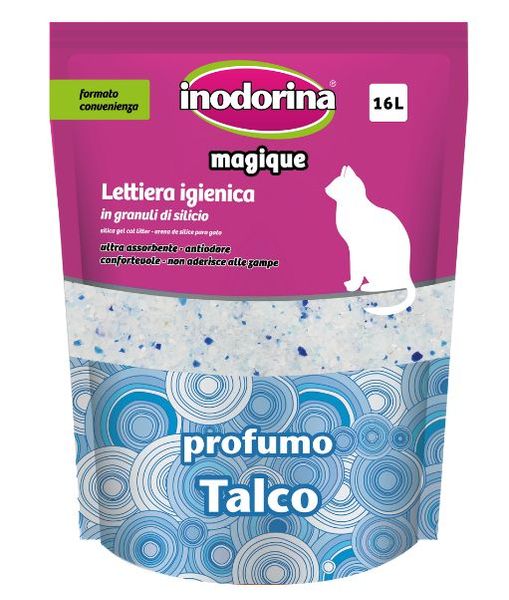 Inodorina Magique Profumo Talco силикагелевый наполнитель для кошачьего туалета c ароматом талька, 16 л (1200020005) 5699 фото