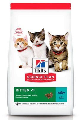 Хілс Hill's SP Kitten Tuna сухий корм з тунцем для кошенят віком до 1 року і вагітних кішок, 300 гр (604051) 7679 фото