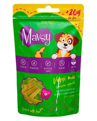 Мавсі Mavsy Dental Care Veggi Mix Pumpkin with Spinach палички для догляду за зубами і яснами собак, 120 гр (LSDC03) 6022 фото
