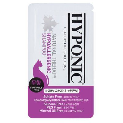 Hyponic Hypoallergenic, гипоаллергенный шампунь с подсолнечным маслом и жожоба, д/котов (без запаха), 10 мл. H2SH1AL0010NOKNN фото