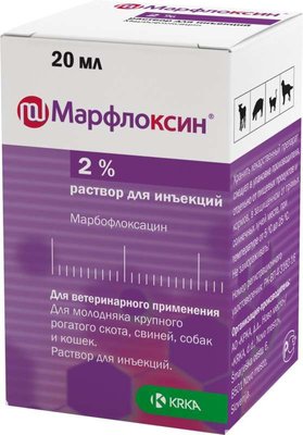 Марфлоксин 2% Marfloxin ін'єкційний антибіотик для свиней, корів, 20 мл 302 фото