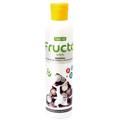Magic Pet Fructa шампунь з екстрактом кокоса для собак і котів з білою шерстю, 220 мл (9011) 6630 фото