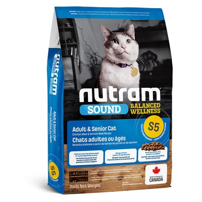 Нутрам Nutram S5 Sound BW Adult & Senior Cat сухой корм для взрослых и пожилых кошек с проблемами мочеиспускания, 20 кг (S5_(20kg) 6373 фото