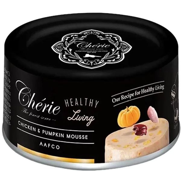 Cherie Healthy Living Chicken & Pumpkin Mousse Cat мусс с курицей и тыквой, влажный корм для кошек, 80 гр (CHT21706) 7372 фото