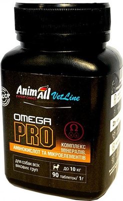 Анімал Ветлайн Омега Про AnimAll VetLine Omega Pro вітамінна добавка для малих порід собак, 90 таблеток х 1 гр 997 фото