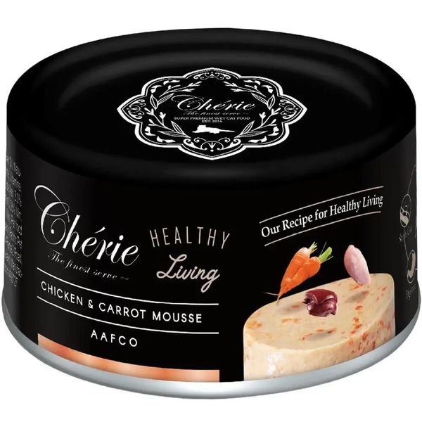 Cherie Healthy Living Chicken & Carrot Mousse Cat мус із куркою та морквою, вологий корм для котів, 80 гр (CHT21707) 7374 фото