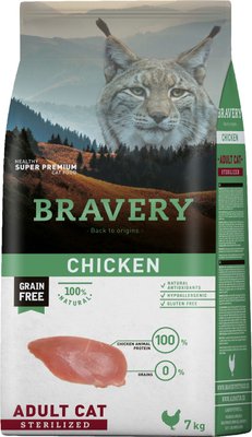Бравери Bravery Chicken Sterilized сухой корм с курицей для стерилизованных кошек и кастрированных котов, 7 кг ( 7661) 6553 фото