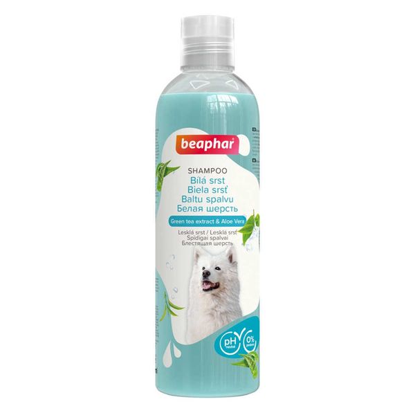 Шампунь Beaphar Shampoo for Dogs Green Tea & Aloe Vera із зеленим чаєм та алое вера для собак із білосніжною шерстю, 250 мл (19983) 7339 фото