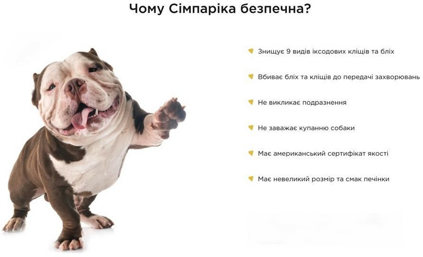 Сімпаріка 40-60 кг Simparica 120 мг таблетки від бліх та кліщів для собак, 1 таблетка 117 фото
