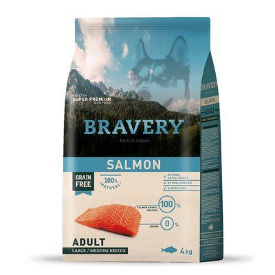 Бравері Bravery Salmon Adult Medium & Large Dog сухий корм із лососем для собак середніх і великих порід, 4 кг 04PE004000.0024.0096 фото