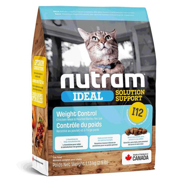 Нутрам I12 Nutram Ideal SS Weight Control корм холистик с курицей для кошек с избыточным весом, 1,13 кг (I12_(1,13kg) 7035 фото
