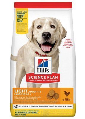 Хилс Hill's SP Canine Adult Large Breed Light Chicken корм с курицей для собак свыше 25 кг от 1 до 5 лет, 14 кг (604372) 7631 фото