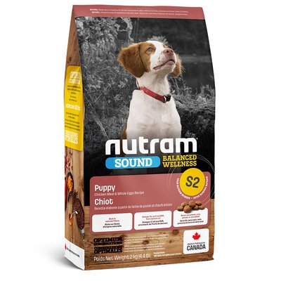Нутрам Nutram S2 Sound Balanced Wellness Puppy сухий корм холістик з куркою та яйцями для цуценят, 2 кг (S2_(2kg) 6376 фото