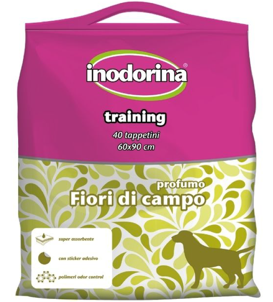 Пеленки гигиенические Inodorina Training Fiori 60*90 см для собак, с запахом цветов, 40 пелёнок (2500040002) 5704 фото