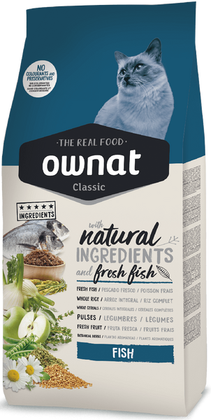 Овнат Фіш Ownat Classic Cat Adult Fish збалансований сухий корм зі свіжою рибою для котів, 1,5 кг (16235) 2064 фото