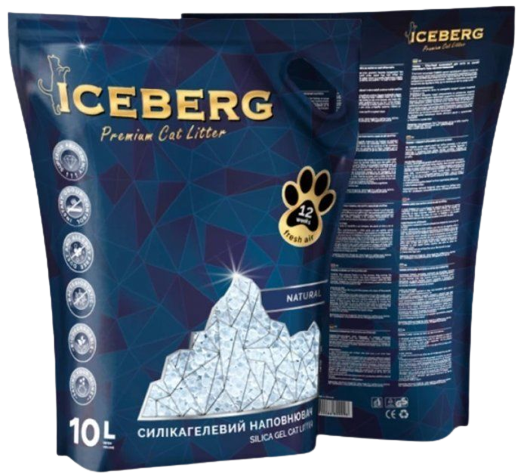 Айсберг Iceberg гигиенический силикагелевый наполнитель для кошачьего туалета, без аромата, 10 л (2081) 5652 фото