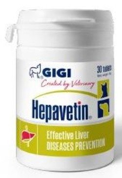 Хепаветин Gigi комплексний рослинний гепатопротектор для собак і кішок, 30 таблеток 4907 фото