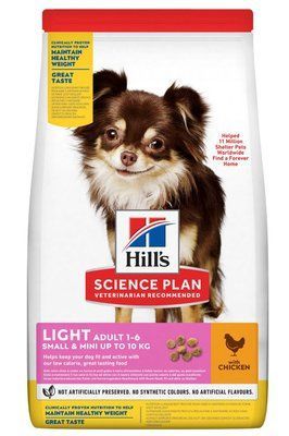 Хилс Hill's SP Canine Adult Small & Mini Light Chicken корм с курицей для собак до 10 кг от 1 до 6 лет, 6 кг (604320) 7633 фото