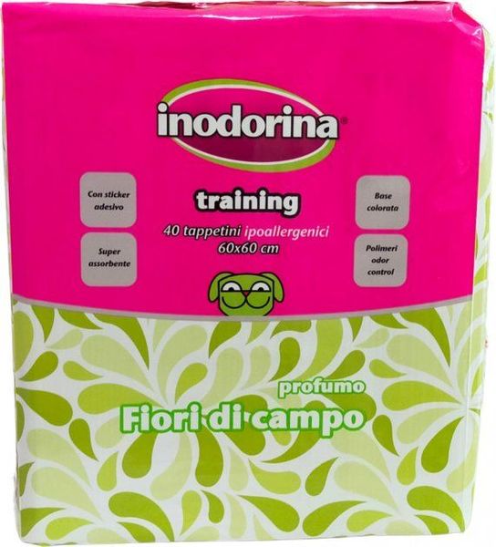 Пеленки гигиенические Inodorina Training Fiori 60*60 см для собак, с запахом цветов, 40 пелёнок (2500040001) 5706 фото